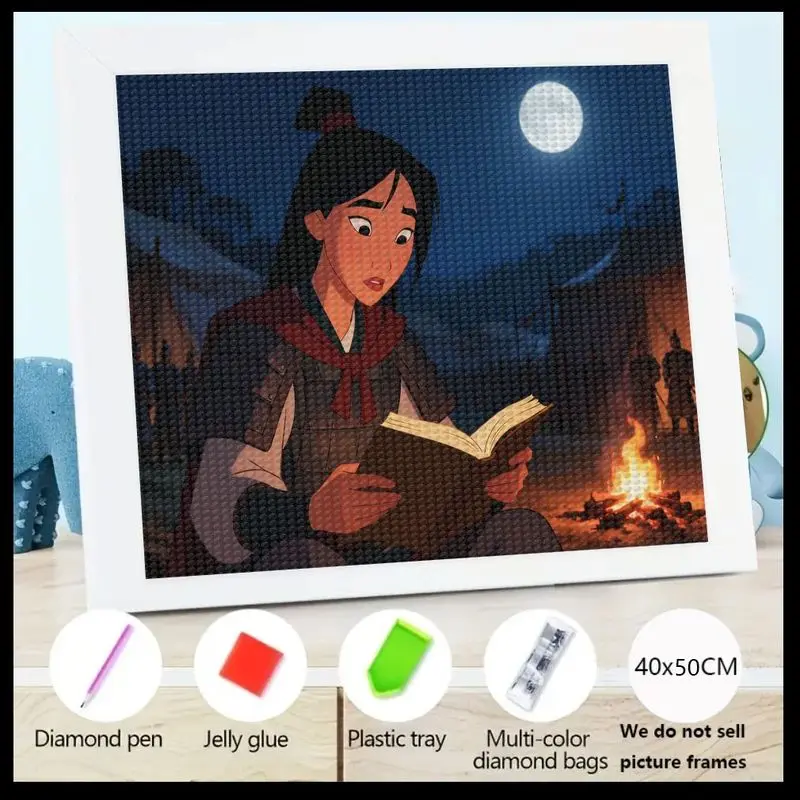 1 шт., 5D DIY полный дрель, набор для алмазной живописи, Disney Mulan Reading by Campfire Night Scene, Moonlight Warrior Princess Crystal Rhi
1 шт., 5D DIY полный дрель, набор для алмазной живописи, Disney Mulan Reading by Campfire Night Scene, Moonlight Warrior Princess Crystal Rhi