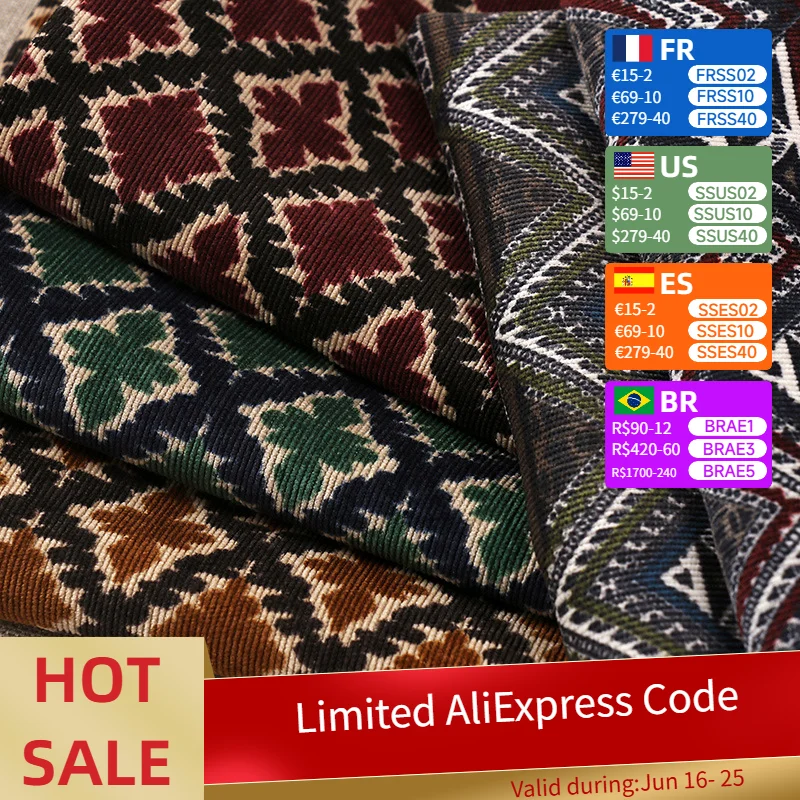 Geometric Print Corduroy Fabric-Women's Fashion Dress Polyester Fabric DIY Handmade Sewing(by Meter)
Geometric Print Corduroy Fabric-Women's Fashion Dress Polyester Fabric DIY Handmade Sewing(by Meter)