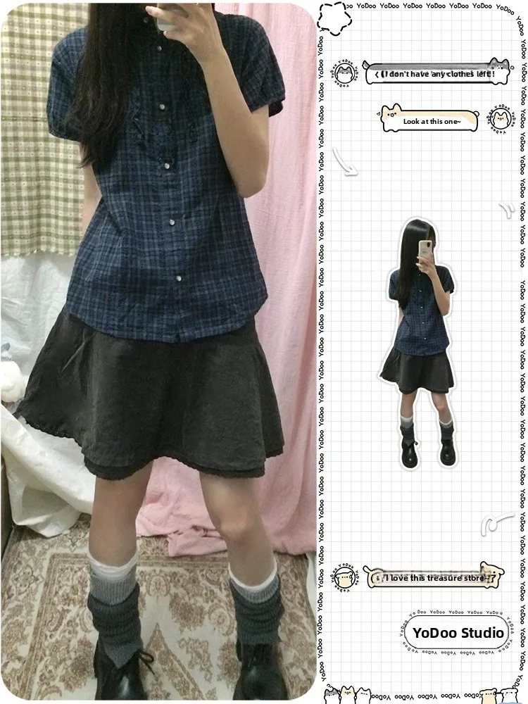 Women's Plaid Short Sleeve Shirt Simple Style Spring Summer New Arrival Two-Piece Set Breathable Polyester Fiber Casual Wear
Women's Plaid Short Sleeve Shirt Simple Style Spring Summer New Arrival Two-Piece Set Breathable Polyester Fiber Casual Wear