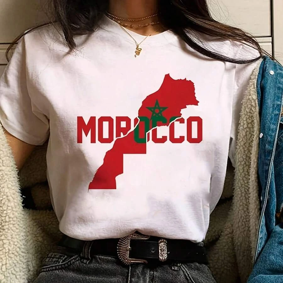 Morocco Star Creative Prints T Shirt Woman Casual O-Neck Short Sleeve Cotton Summer Clothes Comfortable Oversized Womens Tops 
Morocco Star Creative Prints T Shirt Woman Casual O-Neck Short Sleeve Cotton Summer Clothes Comfortable Oversized Womens Tops