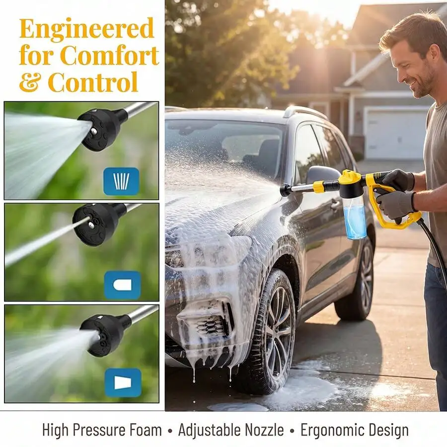 Car Wash Foam Gun With Adjustable Nozzle, 3 Spray Modes, High Pressure Foam Cannon For Cars Trucks RV Motorcycle
Car Wash Foam Gun With Adjustable Nozzle, 3 Spray Modes, High Pressure Foam Cannon For Cars Trucks RV Motorcycle