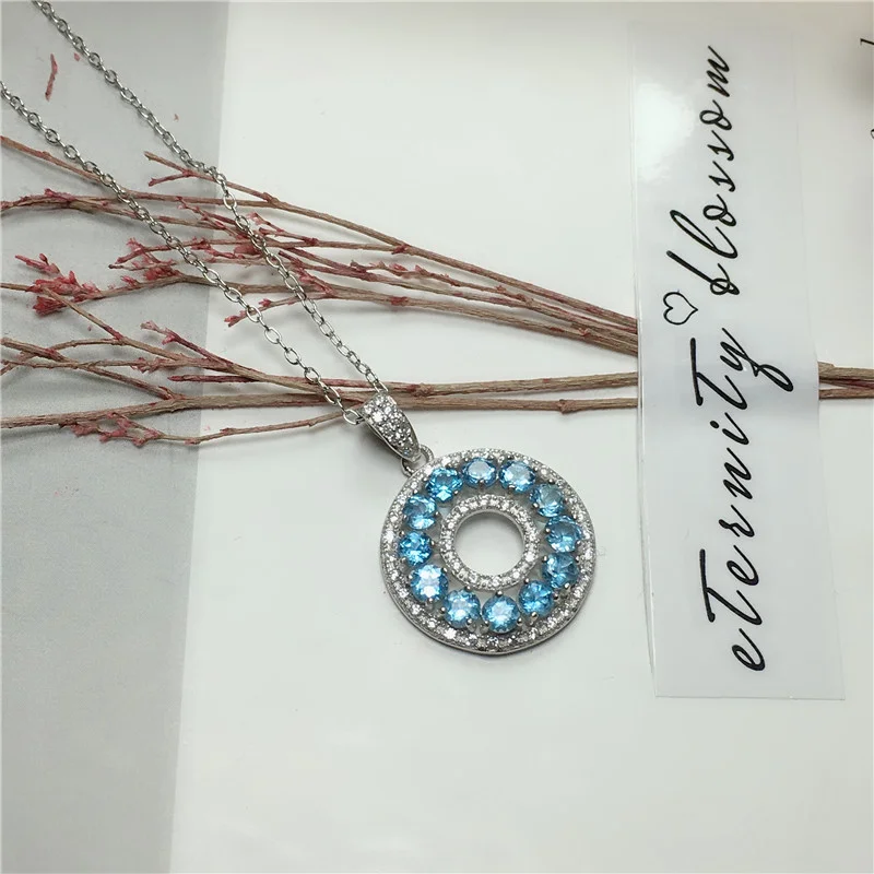 Real 925 Silver Natural Blue Topaz Necklace Pendant with Free Certificate
Real 925 Silver Natural Blue Topaz Necklace Pendant with Free Certificate