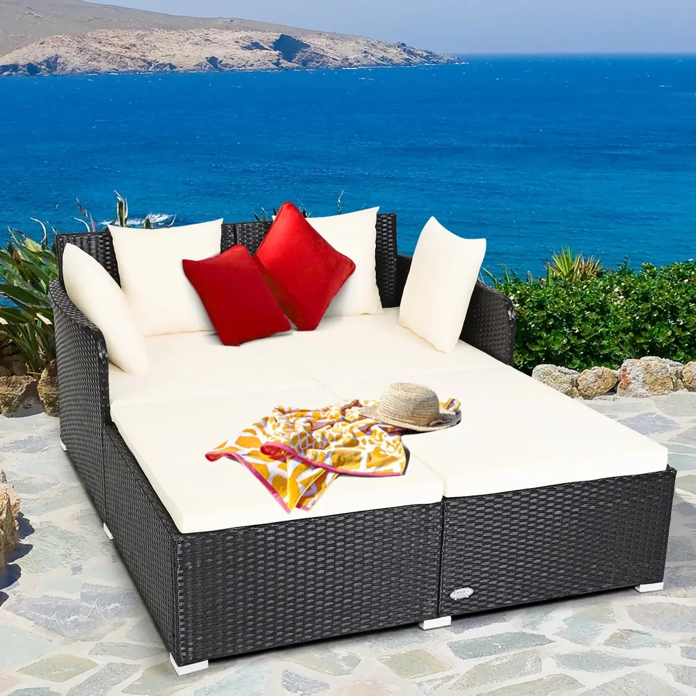 Outdoor Patio Rattan Daybed Pillows Cushioned Sofa Furniture BeigeThis Rattan Sofa Bed Garden Chair Garden Furniture
Outdoor Patio Rattan Daybed Pillows Cushioned Sofa Furniture BeigeThis Rattan Sofa Bed Garden Chair Garden Furniture