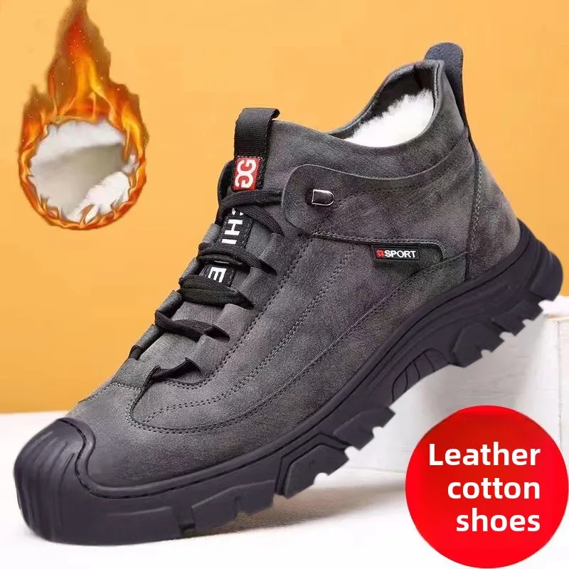 Winter New Men High Top Leather Surface Fleece Lined Warm Thickened Heavy Cotton Snow Boots Sports Cotton Footwear
Winter New Men High Top Leather Surface Fleece Lined Warm Thickened Heavy Cotton Snow Boots Sports Cotton Footwear