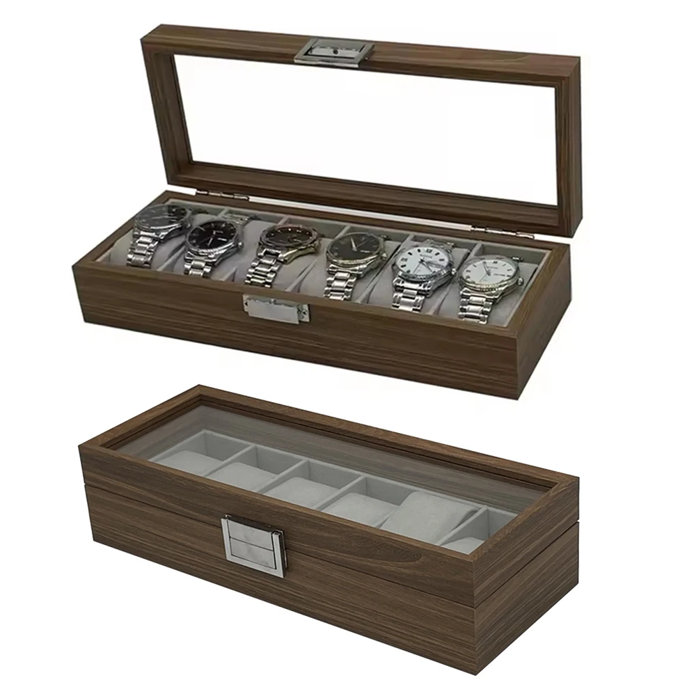 Organizer Box Black Walnut Pattern Wooden 6-Digit Watch Storage Display Box Wooden Watch Packaging Box To Protect The Watch
Organizer Box Black Walnut Pattern Wooden 6-Digit Watch Storage Display Box Wooden Watch Packaging Box To Protect The Watch