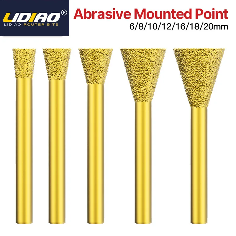LIDIAO Diamond Mounted Point 6-20mm Brazed Grinding Bit for Stone Ceramic Glass Jade Carbide Rotary Tool Accessories
LIDIAO Diamond Mounted Point 6-20mm Brazed Grinding Bit for Stone Ceramic Glass Jade Carbide Rotary Tool Accessories