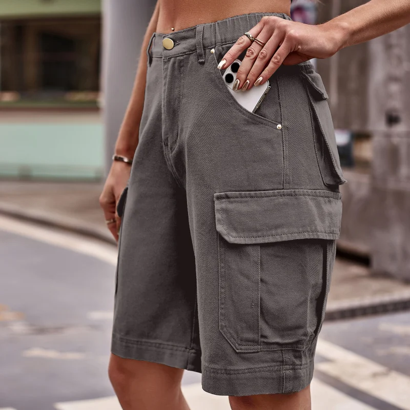 Summer Women's Elastic Waisted Denim Workwear Five-Quarter Pants Shorts Trendy Elastic Waist Clothing for Women
Summer Women's Elastic Waisted Denim Workwear Five-Quarter Pants Shorts Trendy Elastic Waist Clothing for Women