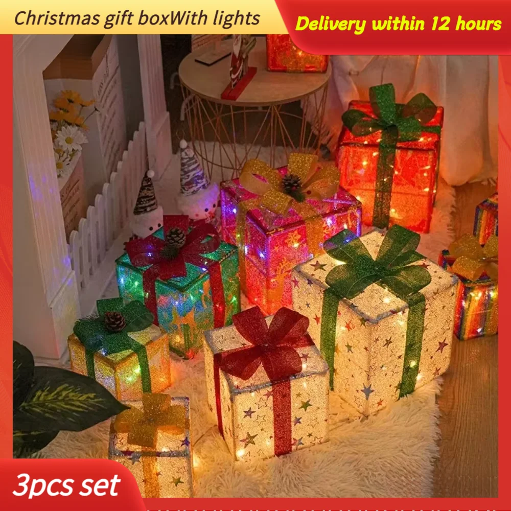 2025 Christmas Gift Box with LED Light String Warm Light Colored Light 3pcs Gift Box Christmas DIY Props Decoration Gift Boxs �
2025 Christmas Gift Box with LED Light String Warm Light Colored Light 3pcs Gift Box Christmas DIY Props Decoration Gift Boxs �