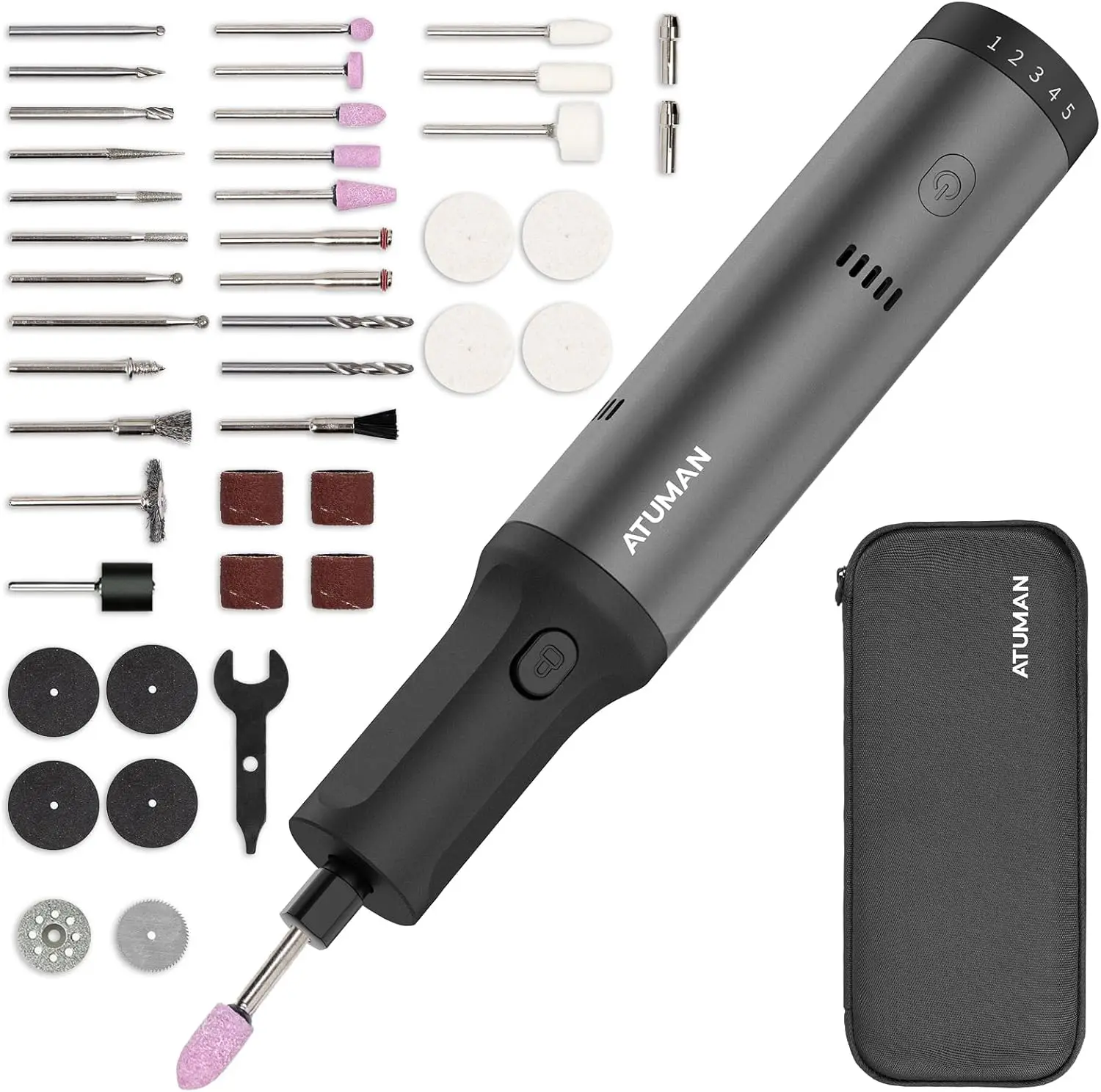 Cordless Rotary Tool Kit, 7.2V with Higher Torque, More Powerful, 5 Speeds 10000 to 28000 RPM, with 42 Accessories, Multi
Cordless Rotary Tool Kit, 7.2V with Higher Torque, More Powerful, 5 Speeds 10000 to 28000 RPM, with 42 Accessories, Multi