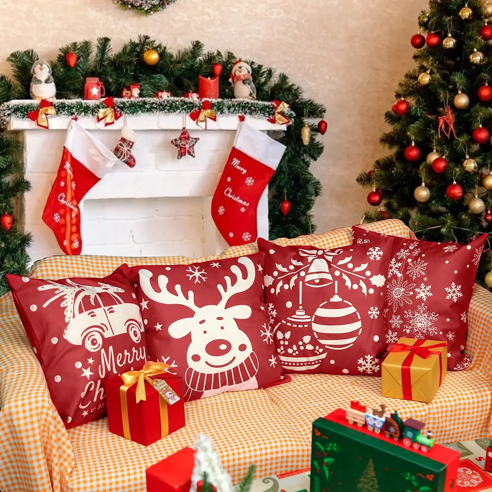 Home Christmas decoration red linen pillowcase sofa cushion cover home decoration can be customized for you 40x40 50x50 60x60
Home Christmas decoration red linen pillowcase sofa cushion cover home decoration can be customized for you 40x40 50x50 60x60