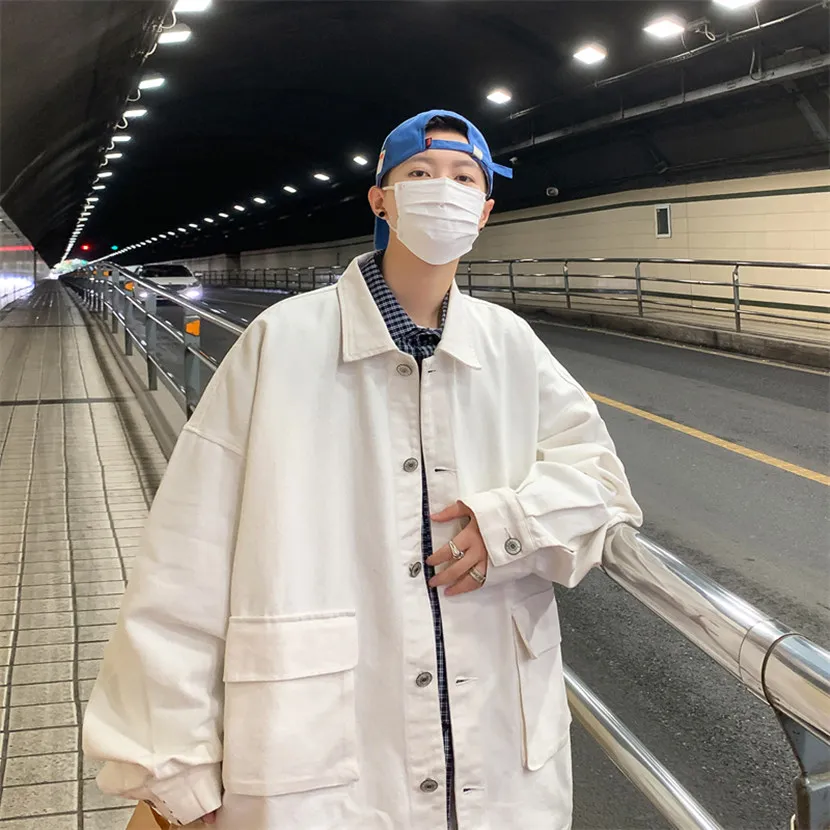 Loose Fit Men's Denim Jaet with Large kets Casual Spring Autumn Workwear Jaet Trendy Brand Youth Faion Collared Coat
Loose Fit Men's Denim Jaet with Large kets Casual Spring Autumn Workwear Jaet Trendy Brand Youth Faion Collared Coat