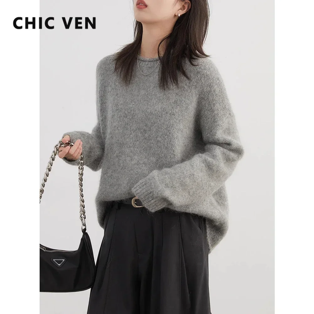 Женские свитера CHIC VEN, свободные однотонные женские пуловеры с круглым вырезом и вьющимися краями, мягкие вязаные джемперы, женский топ, осень-зима 2024
Женские свитера CHIC VEN, свободные однотонные женские пуловеры с круглым вырезом и вьющимися краями, мягкие вязаные джемперы, женский топ, осень-зима 2024