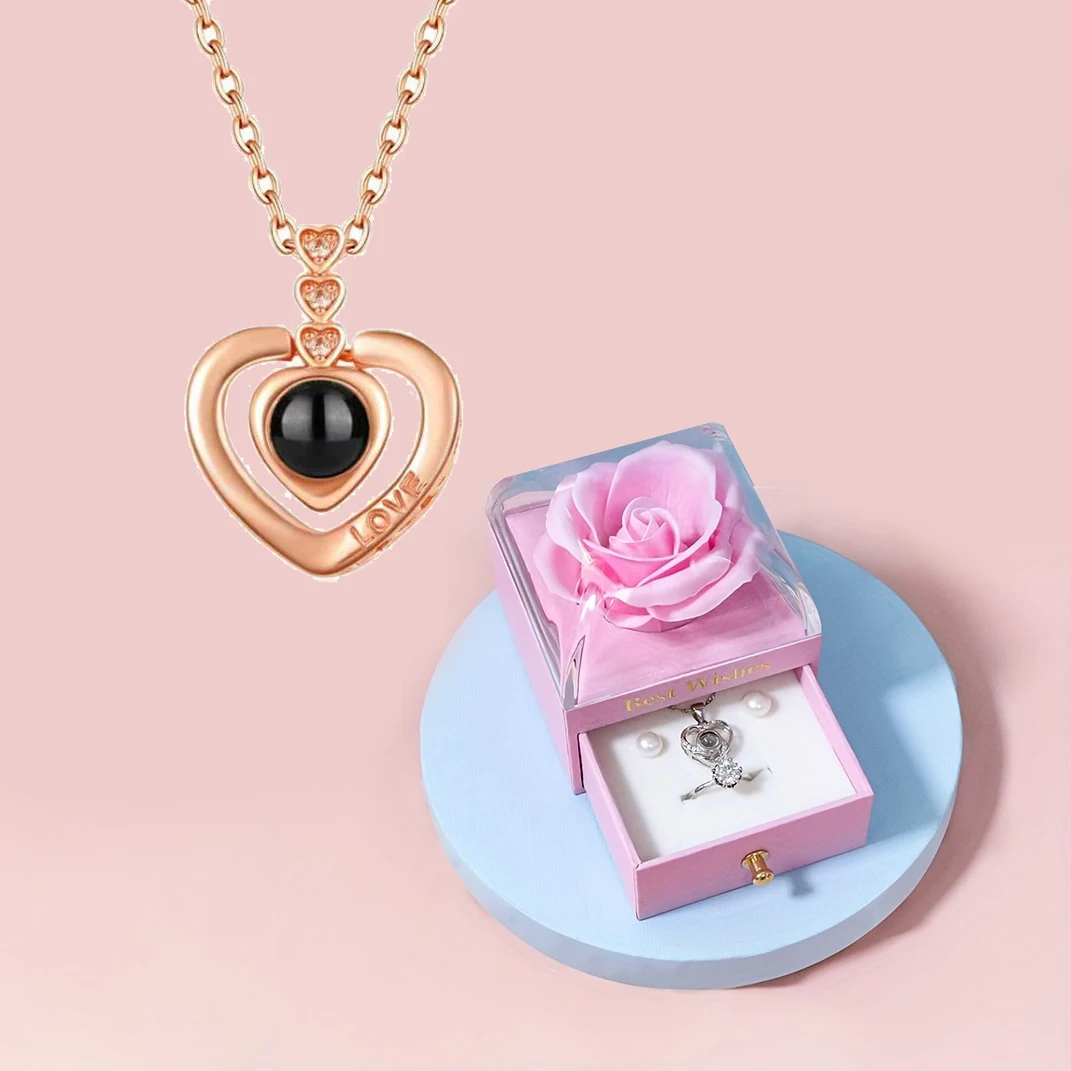 100 Languages I Love You Projection Necklace With Colorful Rose Gift Box Fashion Jewelry For Women 2025 New In Romantic Gift
100 Languages I Love You Projection Necklace With Colorful Rose Gift Box Fashion Jewelry For Women 2025 New In Romantic Gift