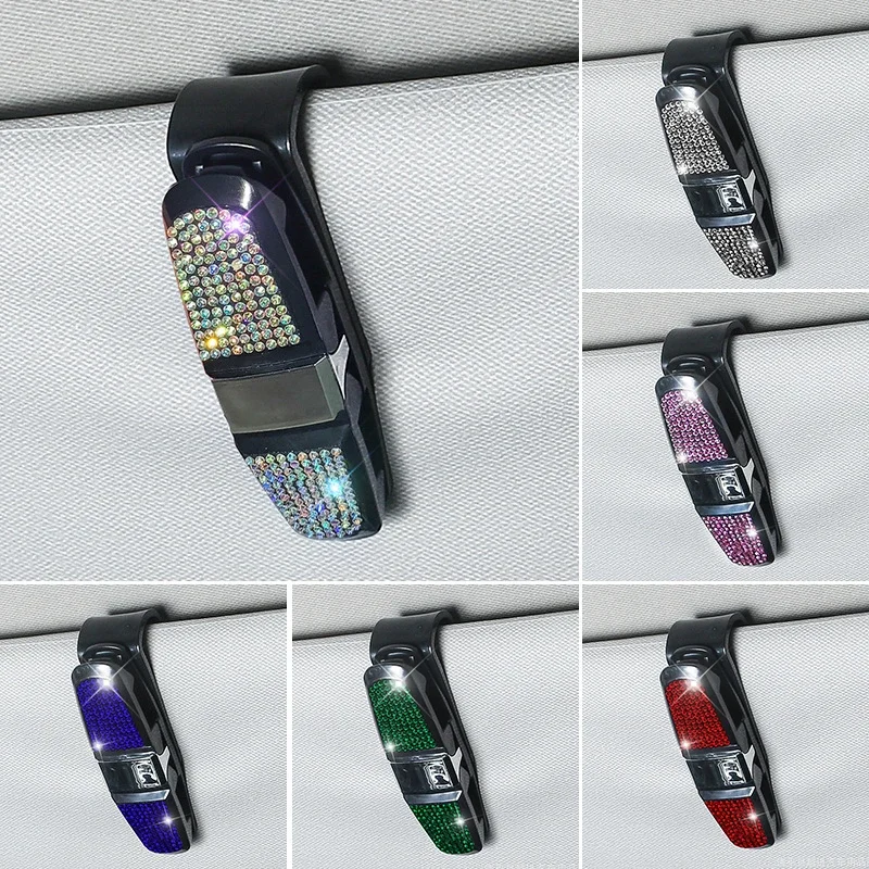1pc Crystal Car Sun Visor Glasses Fastener Clip Multi-Function Rhinestone Sunglasses Ticket Card Holder Car Interior Accessory
1pc Crystal Car Sun Visor Glasses Fastener Clip Multi-Function Rhinestone Sunglasses Ticket Card Holder Car Interior Accessory