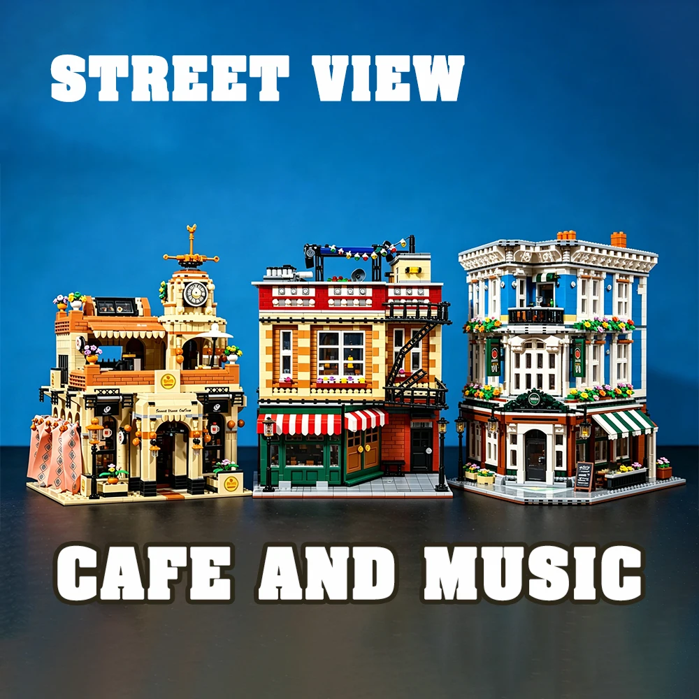 Toys MOC City Coffee Shop Architecture Street View Scene Central Perk Corner Music Club Model Building Blocks Assembly Set Gifts
Toys MOC City Coffee Shop Architecture Street View Scene Central Perk Corner Music Club Model Building Blocks Assembly Set Gifts