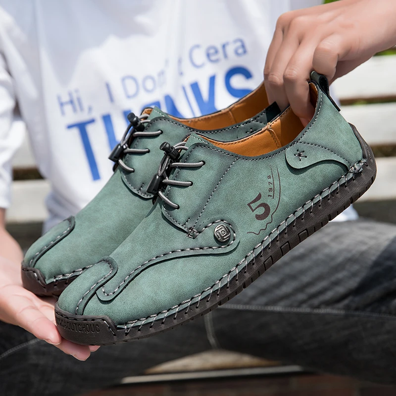 New style soft casual shoes man blue-green men's shoes Handsewn adjustable shoelace travel walking shoes outdoor big size 46 44
New style soft casual shoes man blue-green men's shoes Handsewn adjustable shoelace travel walking shoes outdoor big size 46 44
