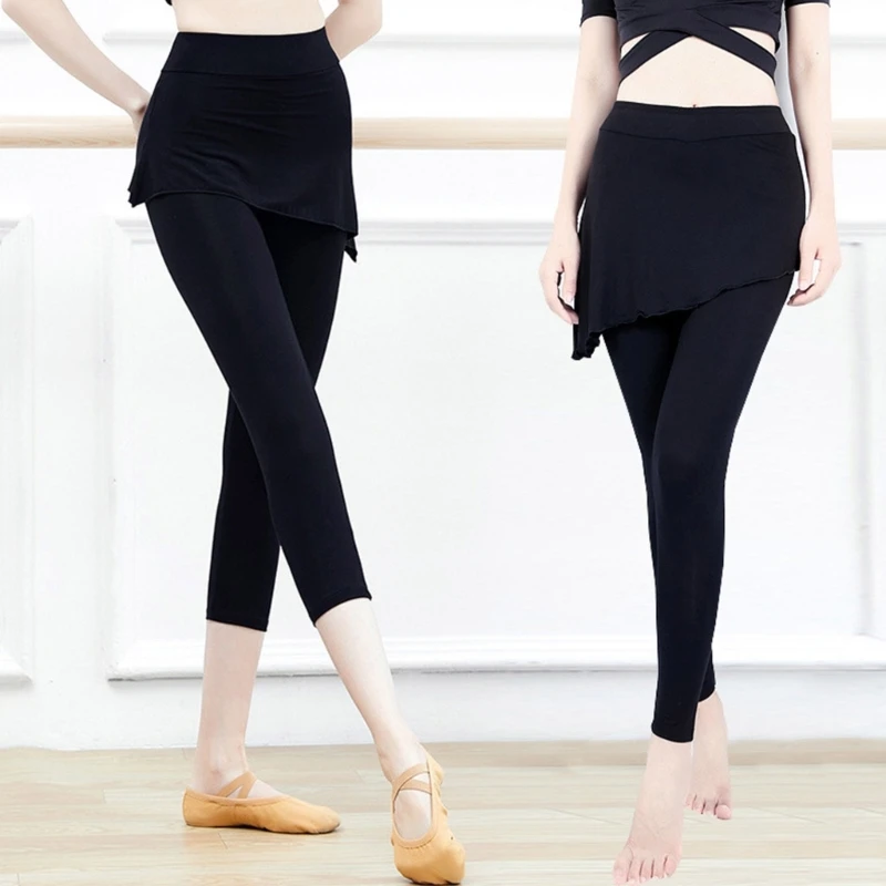 Fashion Faux Layered Skirt Trousers 2 In 1 Elastic Waist Irregular Skirted Leggings Cropped Pants Dance Outfit for Women
Fashion Faux Layered Skirt Trousers 2 In 1 Elastic Waist Irregular Skirted Leggings Cropped Pants Dance Outfit for Women
