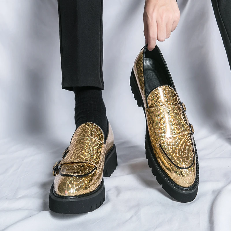Fashion New Trends Double Buckle Oxfords Men Leather Loafers Pointed Toe Men Business Banquet Party Handmade Thick Soled Shoes
Fashion New Trends Double Buckle Oxfords Men Leather Loafers Pointed Toe Men Business Banquet Party Handmade Thick Soled Shoes