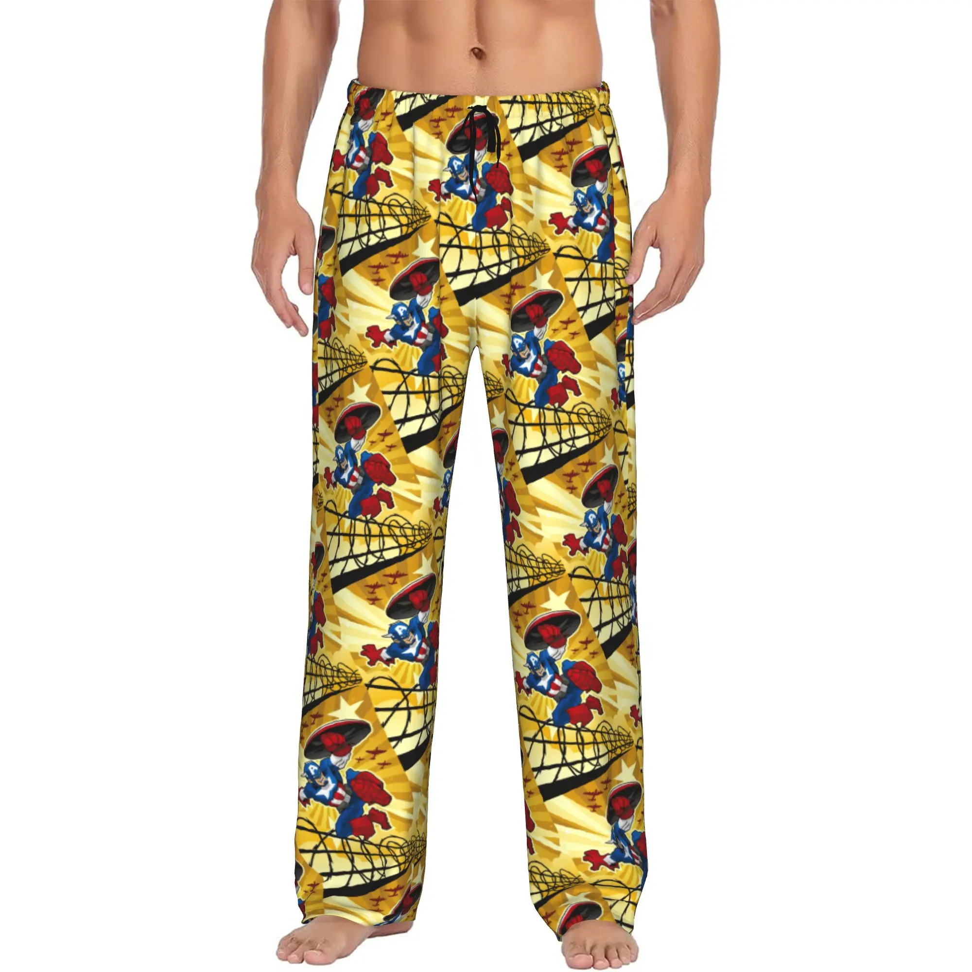 Custom Captain Anime America Pajama Pants Men's Lounge Sleep Stretch Sleepwear Bottoms with Pockets
Custom Captain Anime America Pajama Pants Men's Lounge Sleep Stretch Sleepwear Bottoms with Pockets