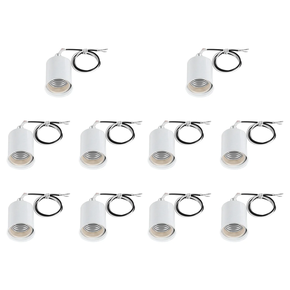 A44U 10X E27 Ceramic Screw Base Round LED Light Bulb Lamp Socket Holder Adapter Metal Lamp Holder with Wire White
A44U 10X E27 Ceramic Screw Base Round LED Light Bulb Lamp Socket Holder Adapter Metal Lamp Holder with Wire White