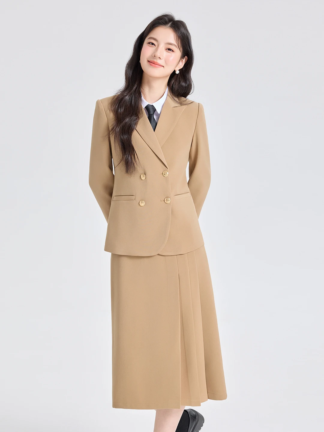 Elegant Professional Women's Suit Set Spring Fashion Waist-Cinching Commute Pleated Skirt Two-Piece Ensemble
Elegant Professional Women's Suit Set Spring Fashion Waist-Cinching Commute Pleated Skirt Two-Piece Ensemble