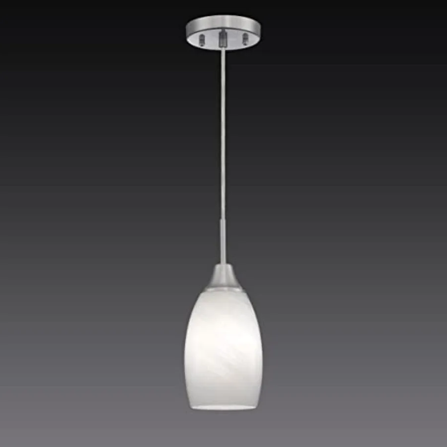 Mini Glass Pendant Light 1-Light with Handblown Swirl Art Glass Adjustable Cord Brushed Nickel Finish 4.72" Modern Hanging Pend
Mini Glass Pendant Light 1-Light with Handblown Swirl Art Glass Adjustable Cord Brushed Nickel Finish 4.72" Modern Hanging Pend