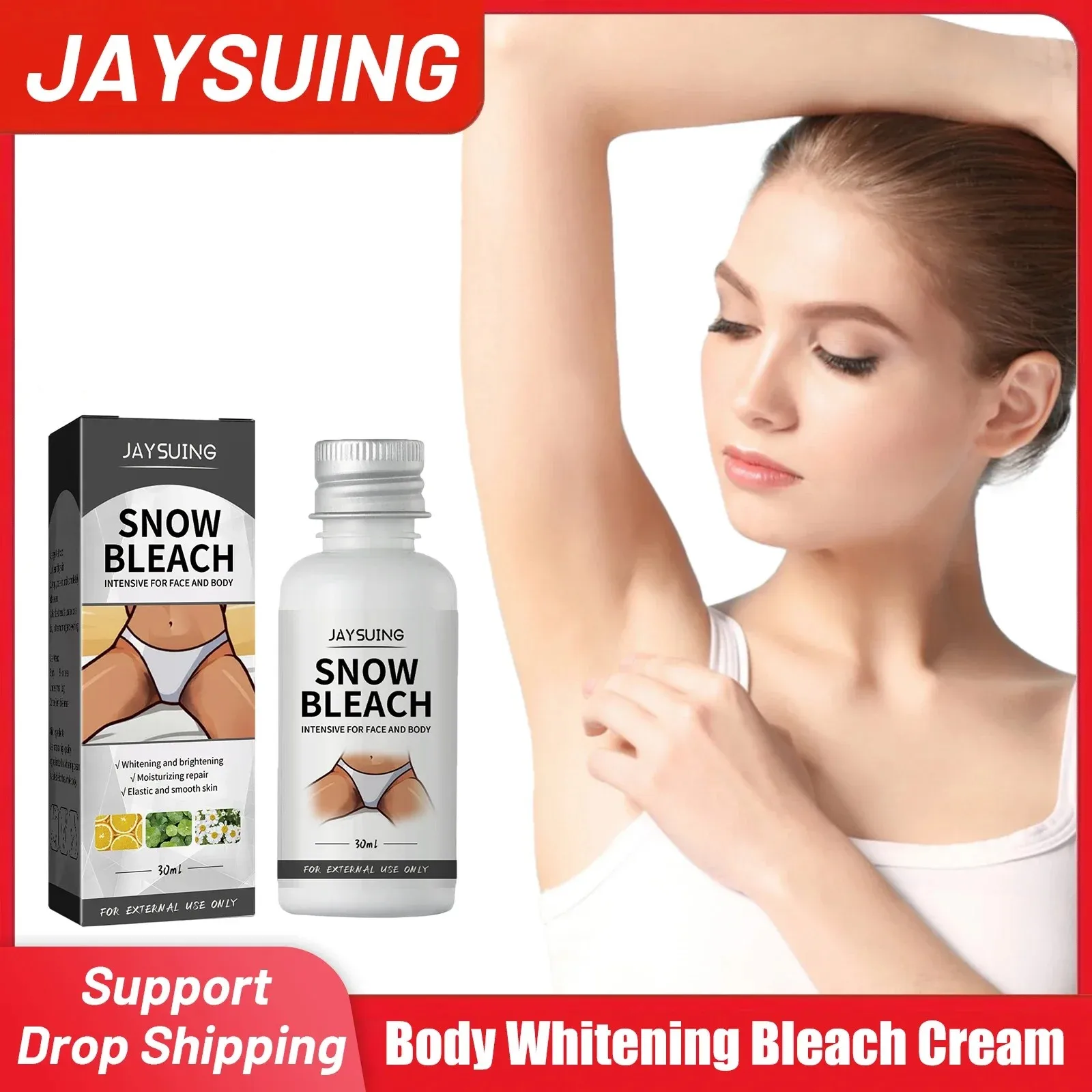 Body Whitening Bleach Cream Brighten Underarm Elbow Knees Joint Removal Intimate Parts Dark Spots Melanin Snow Bleach Cream 30ml
Body Whitening Bleach Cream Brighten Underarm Elbow Knees Joint Removal Intimate Parts Dark Spots Melanin Snow Bleach Cream 30ml