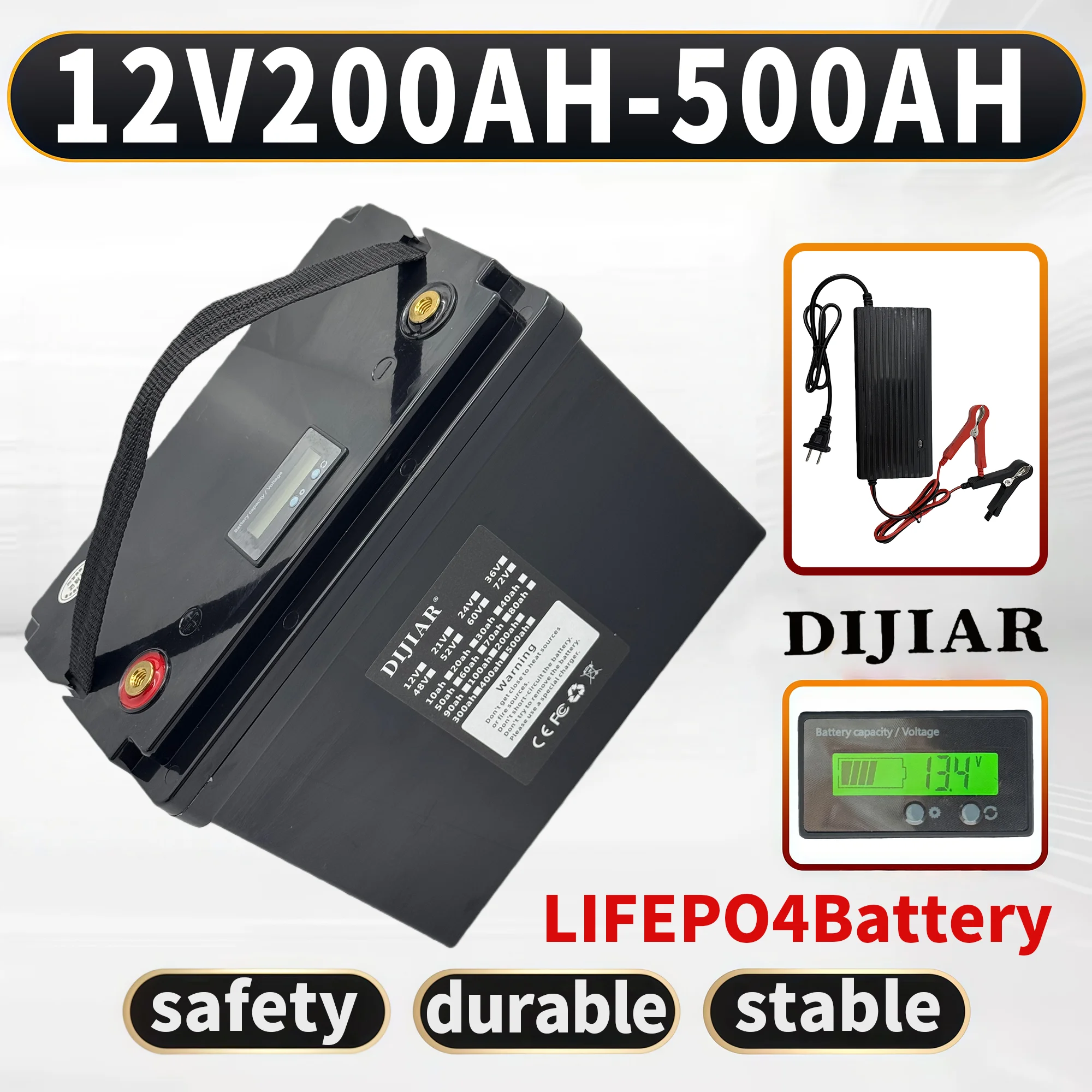 LIFEPO4 Battery DIJIAR 12V200AH-500AH, Orders can be shipped within 24 hours, with fast air transportation and built-in 100AHBMS
LIFEPO4 Battery DIJIAR 12V200AH-500AH, Orders can be shipped within 24 hours, with fast air transportation and built-in 100AHBMS