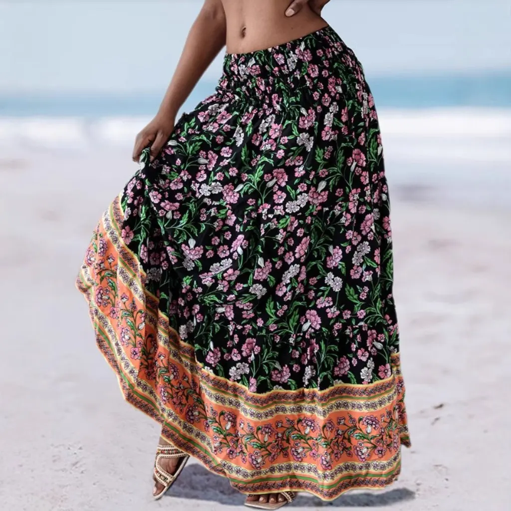 Summer New Women's Bohemian Printed Skirt Large Swing Dress Long Beach Dress for Fashion Casual Women's Clothing
Summer New Women's Bohemian Printed Skirt Large Swing Dress Long Beach Dress for Fashion Casual Women's Clothing