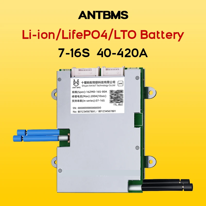 ANT Smart BMS 7S-16S 48V 60V Lifepo4 BMS 10S 36V 40A Li-ion BMS 80A 420A for E-bike E-motorcycles with Bluetooth and Balance BMS
ANT Smart BMS 7S-16S 48V 60V Lifepo4 BMS 10S 36V 40A Li-ion BMS 80A 420A for E-bike E-motorcycles with Bluetooth and Balance BMS