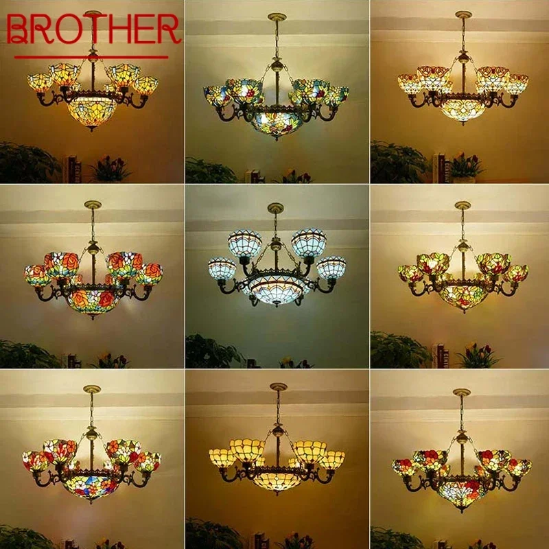 Подвесная лампа BROTHER Tiffany в европейском стиле для гостиной, винтажная креативная цветная стеклянная люстра для ресторана, спальни, отеля
Подвесная лампа BROTHER Tiffany в европейском стиле для гостиной, винтажная креативная цветная стеклянная люстра для ресторана, спальни, отеля
