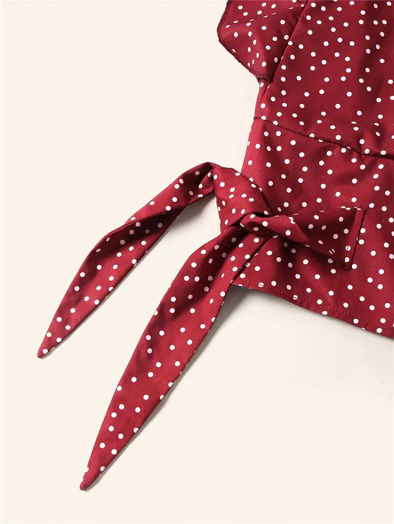 Summer Polka Dot Print Slim Fit Crop Top Women's ort Sve irt Street Sle V-Ne Floral Patchwork European And American
Summer Polka Dot Print Slim Fit Crop Top Women's ort Sve irt Street Sle V-Ne Floral Patchwork European And American