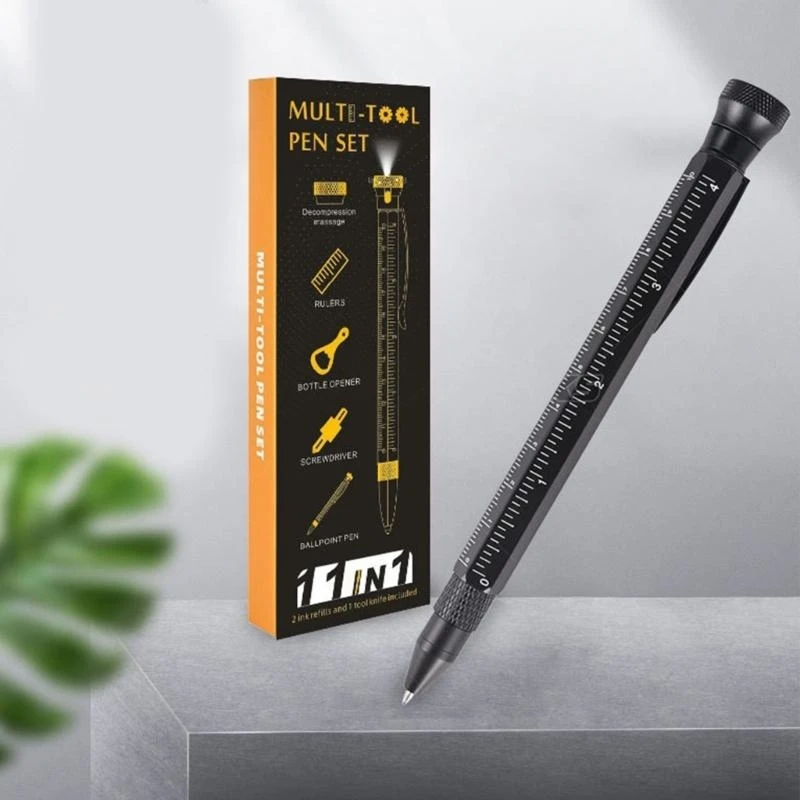 12 in 1 Multi Tool Pen Gadgets, 12 in 1 Multifunctional Ballpoint Pen Men Gift for Dad Boyfriend Birthday Christmas Gift
12 in 1 Multi Tool Pen Gadgets, 12 in 1 Multifunctional Ballpoint Pen Men Gift for Dad Boyfriend Birthday Christmas Gift