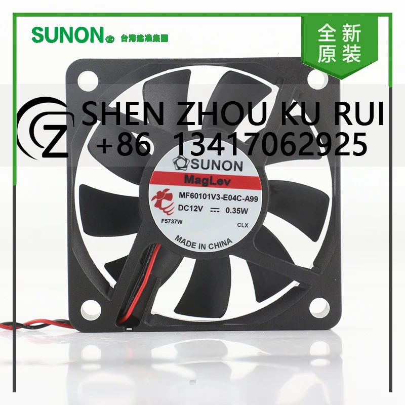 New Sunon 5V 24V 48V DC 12V 0.35W AC EC 6010 60X60X10MM 6CM magnetic suspension silent two-wire MF60101V3-E04C-A99 cooling fan
New Sunon 5V 24V 48V DC 12V 0.35W AC EC 6010 60X60X10MM 6CM magnetic suspension silent two-wire MF60101V3-E04C-A99 cooling fan