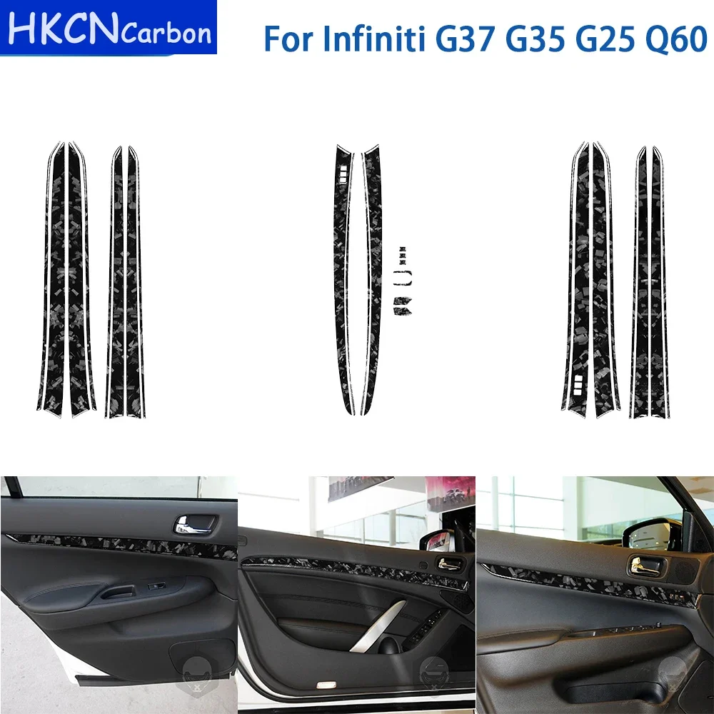 Для Infiniti G37 2008-2013 G35 G25 Q60 аксессуары из кованого углеродного волокна, декоративная наклейка на внутреннюю дверь автомобиля
Для Infiniti G37 2008-2013 G35 G25 Q60 аксессуары из кованого углеродного волокна, декоративная наклейка на внутреннюю дверь автомобиля