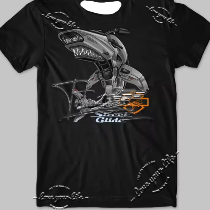 HD Road Glide Shark Inspiration Classic American Motorcycle T-shirt Men's summer casual short sleeve T-shirt
HD Road Glide Shark Inspiration Classic American Motorcycle T-shirt Men's summer casual short sleeve T-shirt
