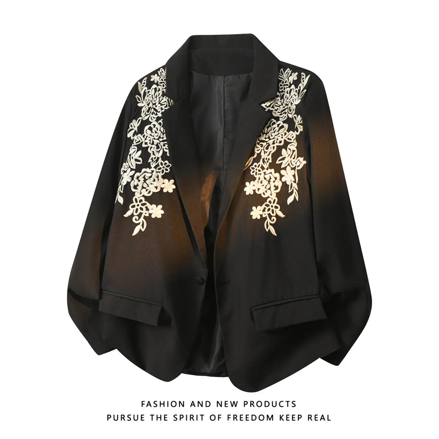Elegant Black Embroidered Jacket Women's New Chinese Style 3D Floral Work Heavy Embroidery Fashionable Personality Suit Coat
Elegant Black Embroidered Jacket Women's New Chinese Style 3D Floral Work Heavy Embroidery Fashionable Personality Suit Coat