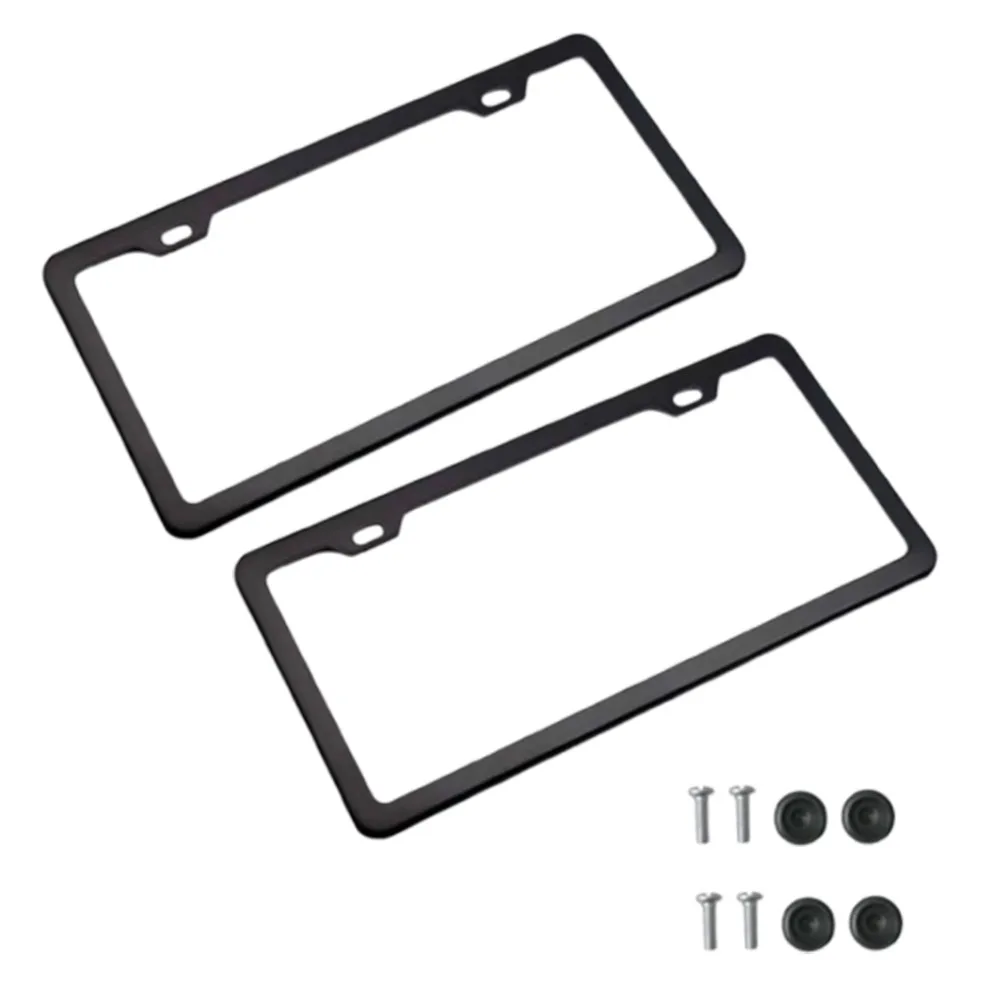 2Pcs 2 Hole Car License Plate Frame Universal Black License Plate Cover with Screw Caps Weatherproof Truck License Plate
2Pcs 2 Hole Car License Plate Frame Universal Black License Plate Cover with Screw Caps Weatherproof Truck License Plate