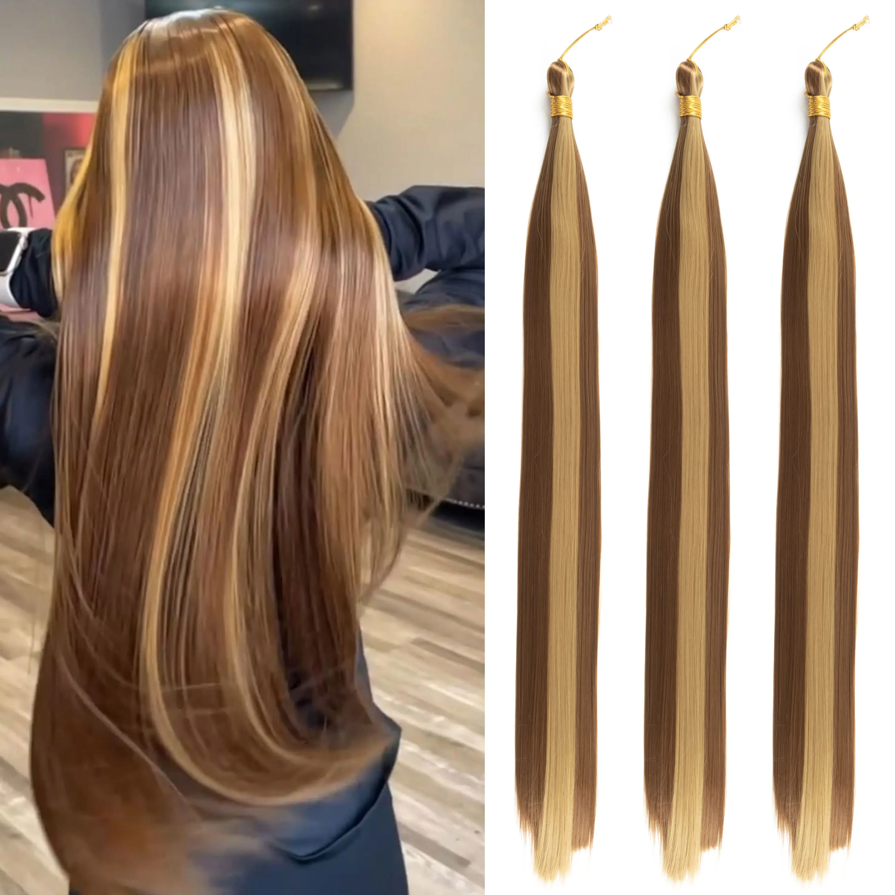 Hot Sell 28inch Two-color High Temperature Fiber Synthetic Hair Crochet Braiding Bone Straight Bulk Hair for Braid Extension
Hot Sell 28inch Two-color High Temperature Fiber Synthetic Hair Crochet Braiding Bone Straight Bulk Hair for Braid Extension