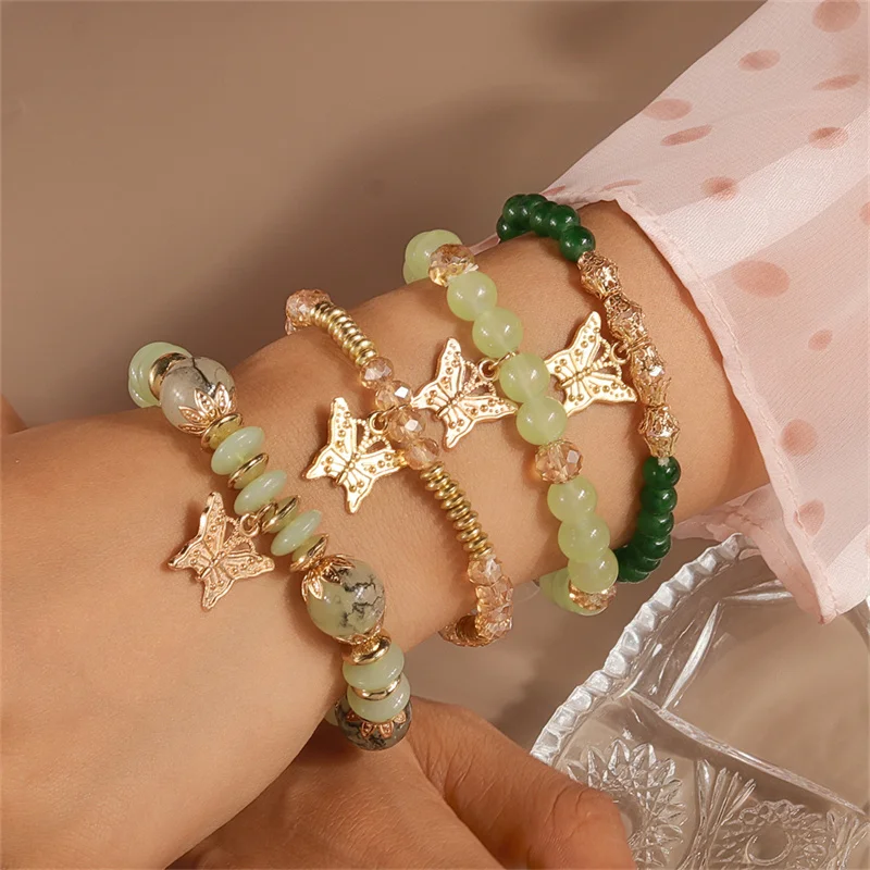 Aihua 4Pcs Bohemian Butterfly Charm Bracelet Set For Women Crystal Beads Chain Bangle Female Fashion Party Jewelry Gifts
Aihua 4Pcs Bohemian Butterfly Charm Bracelet Set For Women Crystal Beads Chain Bangle Female Fashion Party Jewelry Gifts