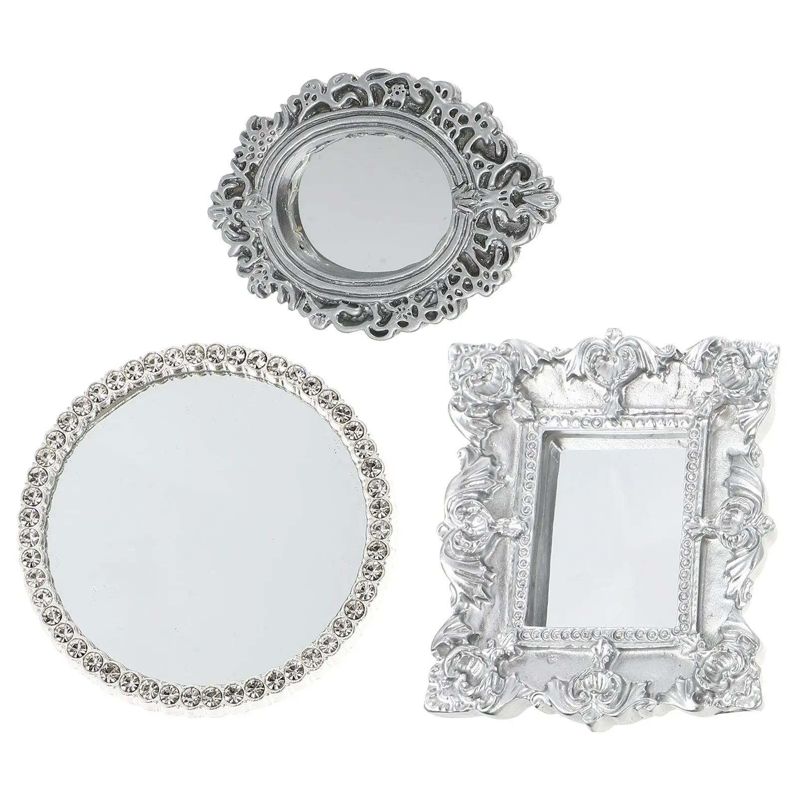 3 Pcs Mirror Carving Accessories for Garden Mini House Decor Retro Mini House Decor DIY Home Scene Model
3 Pcs Mirror Carving Accessories for Garden Mini House Decor Retro Mini House Decor DIY Home Scene Model