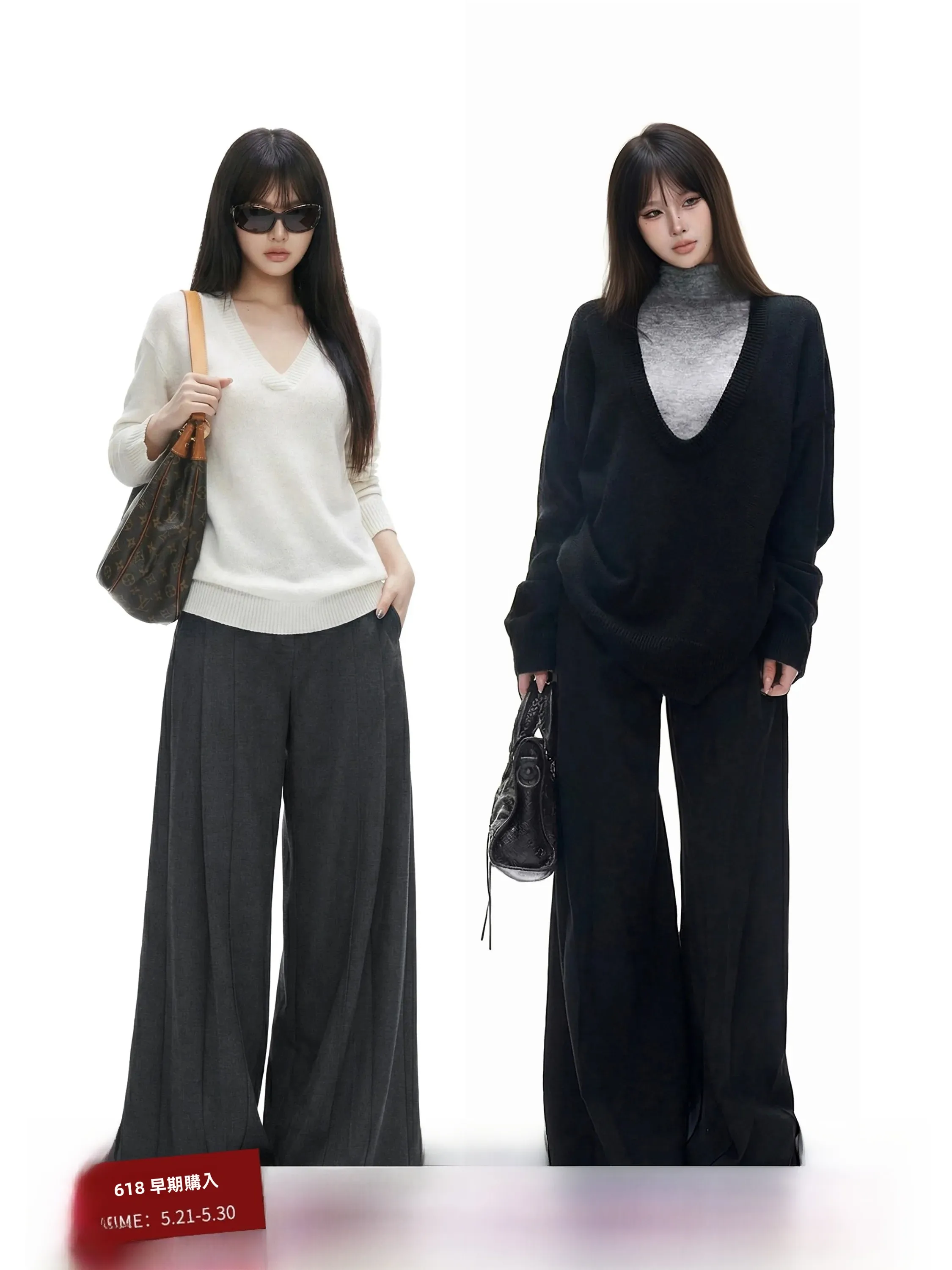 Black Casual Pants Women's Loose Wide Leg Pants Spring New Style Slimming Drapey Straight Leg Trousers Comfortable Ladies Pants
Black Casual Pants Women's Loose Wide Leg Pants Spring New Style Slimming Drapey Straight Leg Trousers Comfortable Ladies Pants