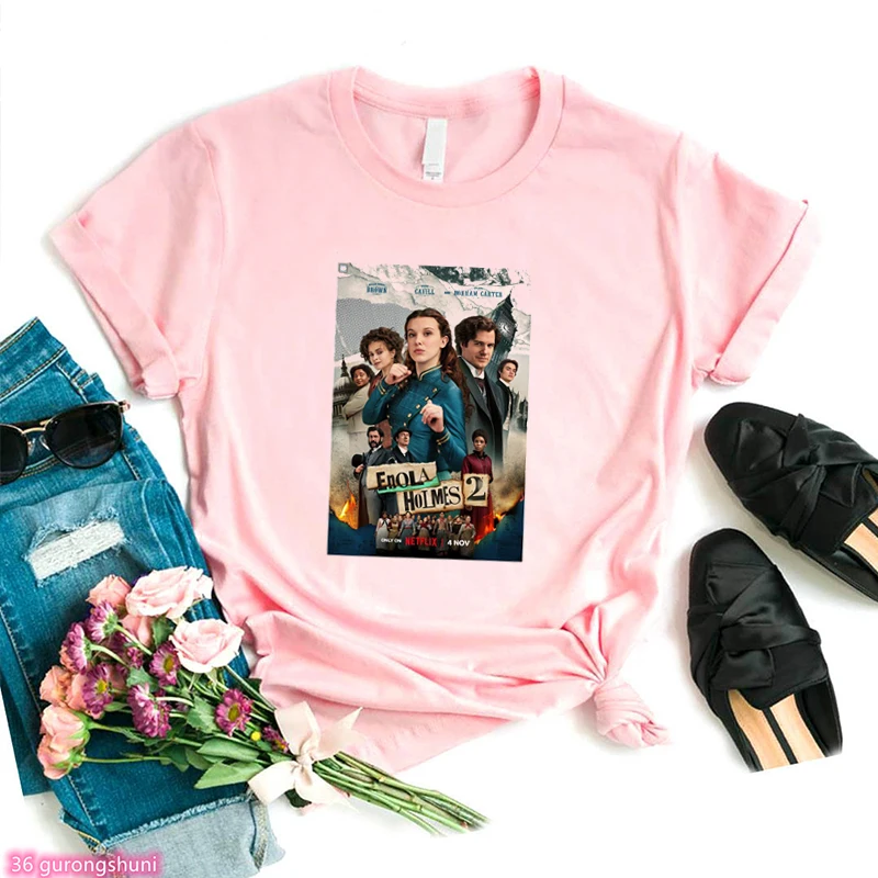 New t-shirts femme New movie Enola Holmes 2 Graphic Print tshirts women Fashion Harajuku 90s girls t shirts 2023 Women's tops
New t-shirts femme New movie Enola Holmes 2 Graphic Print tshirts women Fashion Harajuku 90s girls t shirts 2023 Women's tops