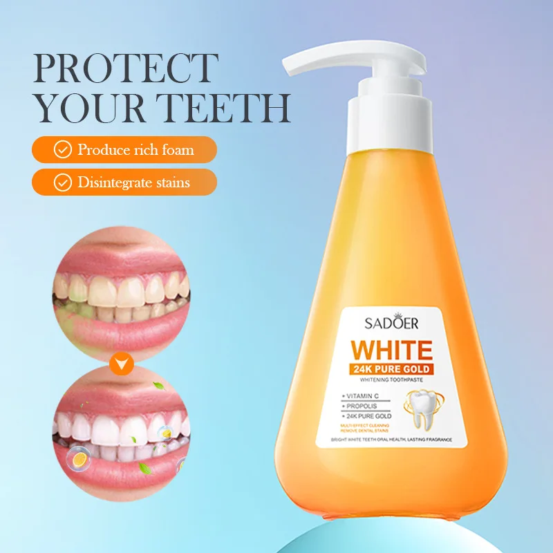 Отбеливающая зубная паста с золотым фактором 24K, Глубокая чистка зубов
Отбеливающая зубная паста с золотым фактором 24K, Глубокая чистка зубов