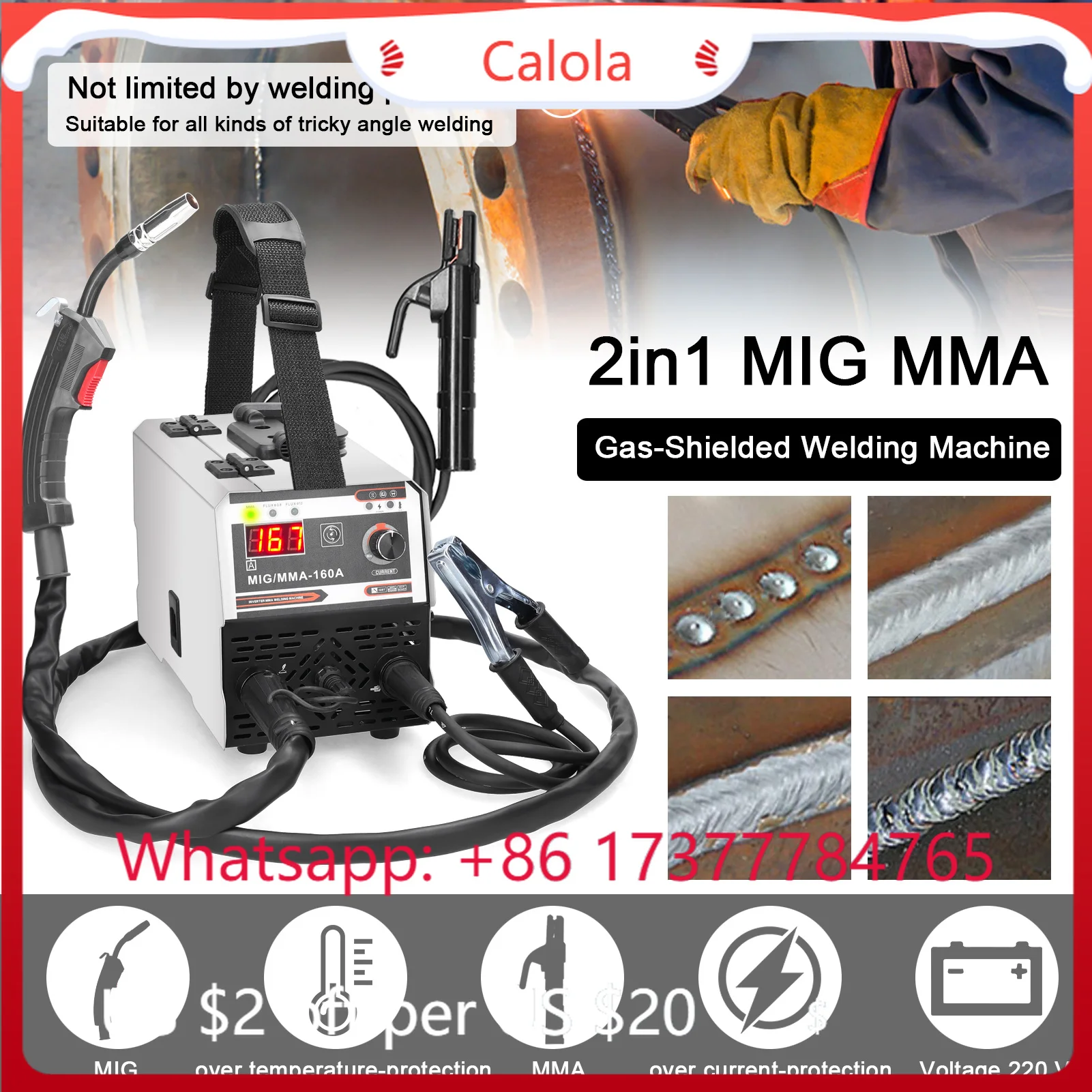 2-in-1 DC Inverter Welder, IGBT Dual Function Machine for CO2 Shielded MIG Welding & Manual MMA Welding
2-in-1 DC Inverter Welder, IGBT Dual Function Machine for CO2 Shielded MIG Welding & Manual MMA Welding