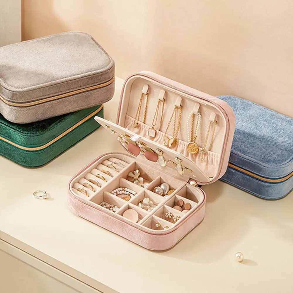 2 Layer Travel Jewelry Case Velvet Large Capacity Jewelry Organizer Portable with Removable Tray Ring Earrings Organizer
2 Layer Travel Jewelry Case Velvet Large Capacity Jewelry Organizer Portable with Removable Tray Ring Earrings Organizer