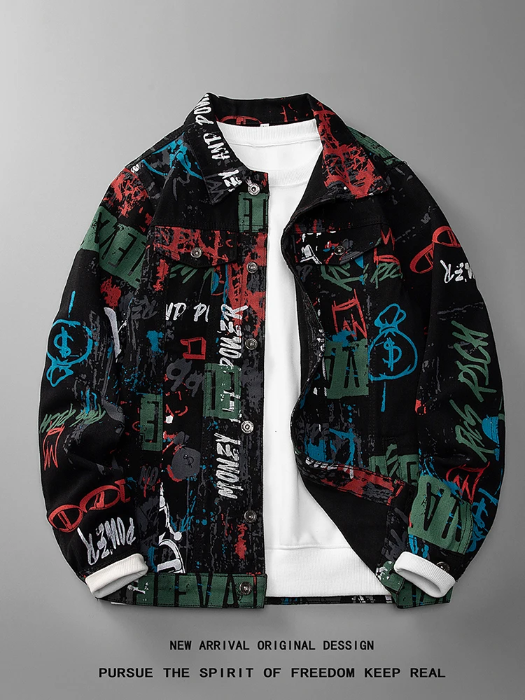 Spring Autumn Men's Denim Jaet Casual Print Versatile Sli Leisure Coat Long Sve Windproof Classic Collar Side ket
Spring Autumn Men's Denim Jaet Casual Print Versatile Sli Leisure Coat Long Sve Windproof Classic Collar Side ket