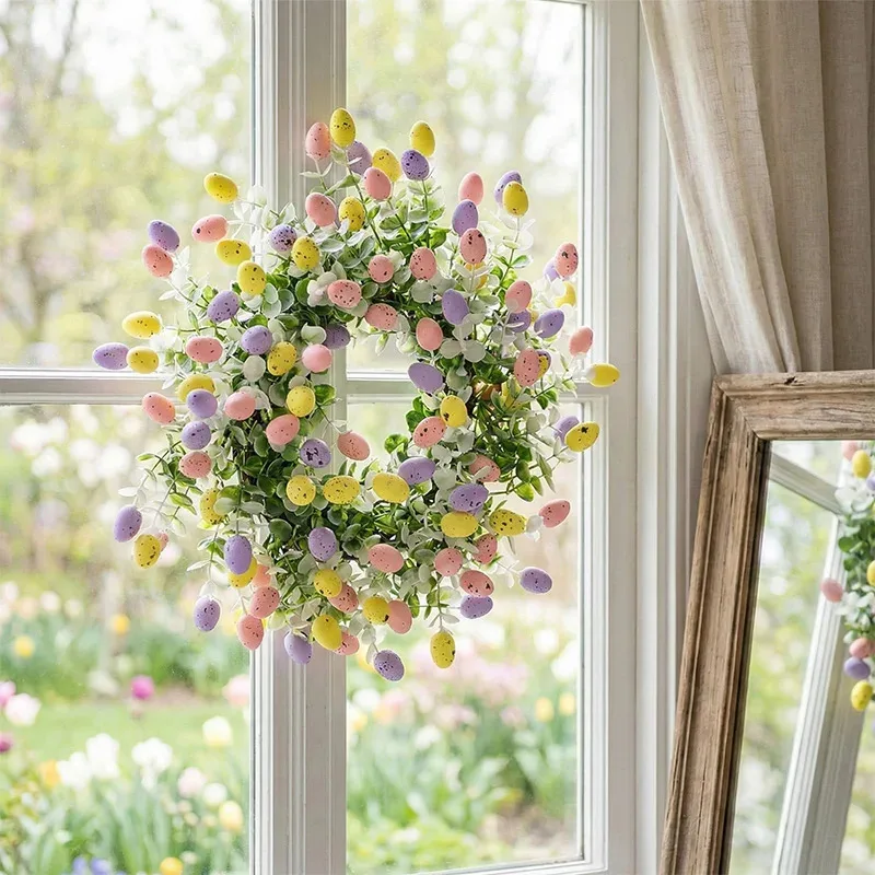 Aesthetic Scandinavian Easter Door Wreath with Faux Foliage & Eggs Realistic Spring Decoration Hanging Ornament for Home
Aesthetic Scandinavian Easter Door Wreath with Faux Foliage & Eggs Realistic Spring Decoration Hanging Ornament for Home