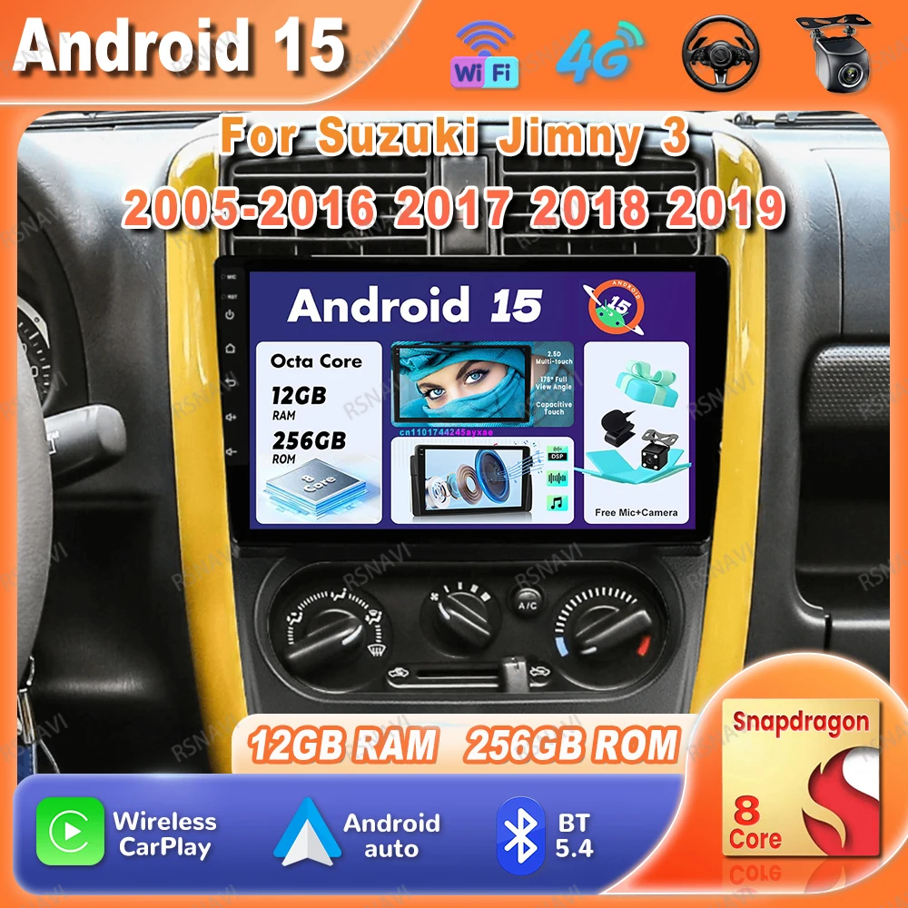 Car Radio Android 15 For Suzuki Jimny 3 2005-2016 2017 2018 2019 4G LTE BT Qualcomm Navigation DSP Autoradio 5G WIFI Multimedia
Car Radio Android 15 For Suzuki Jimny 3 2005-2016 2017 2018 2019 4G LTE BT Qualcomm Navigation DSP Autoradio 5G WIFI Multimedia