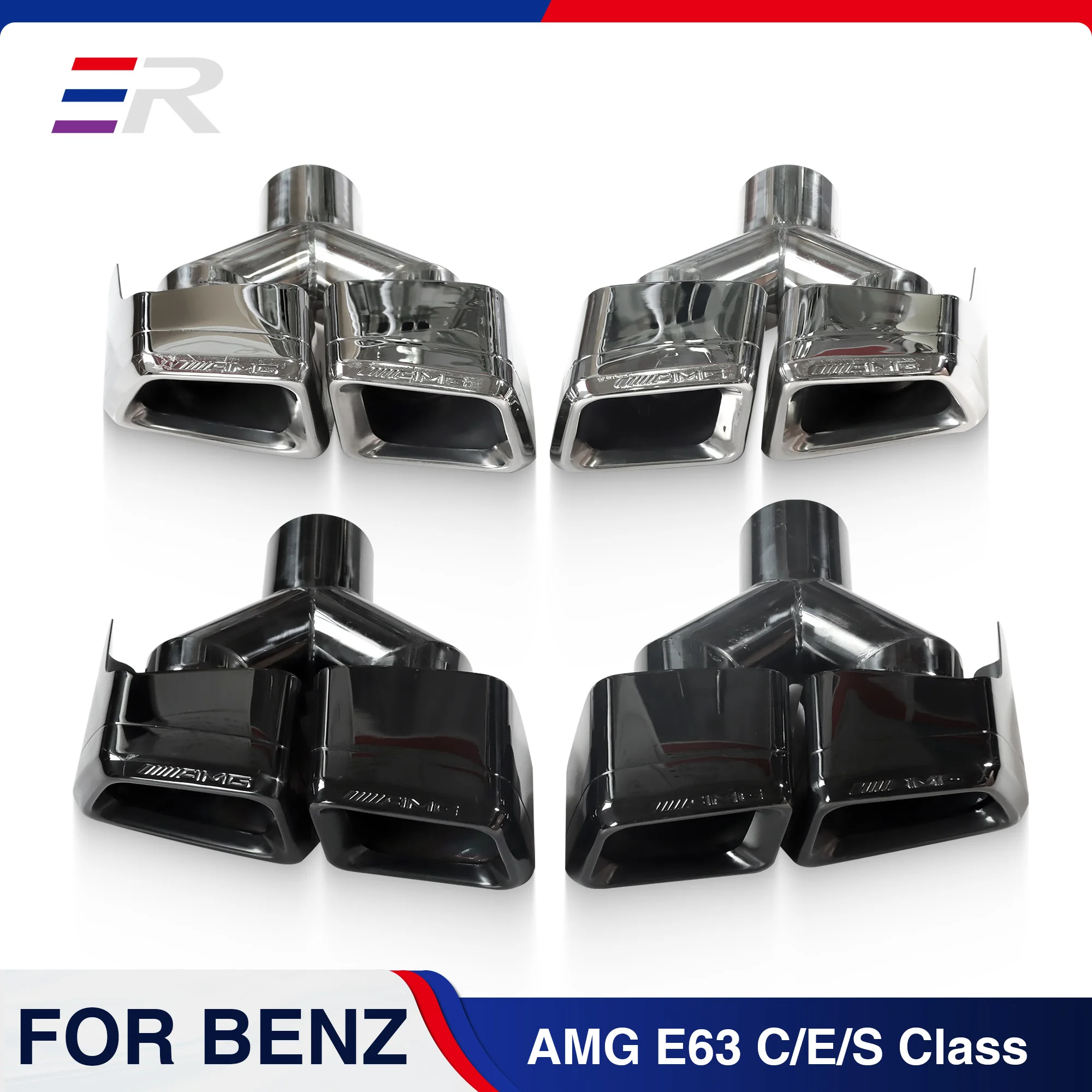 1 Pair Exhaust Pipe for Mercedes-Benz W212 E-class AMG E63 Four-out Y-Type Modified Square Stainless Steel Muffler nozzles
1 Pair Exhaust Pipe for Mercedes-Benz W212 E-class AMG E63 Four-out Y-Type Modified Square Stainless Steel Muffler nozzles
